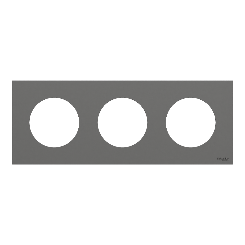 Odace plaque 3 postes gris basalte